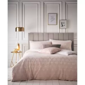 Image of Furn Tessellate Duvet Cover and Pillowcase Set (Single) (Blush Pink/Gold)