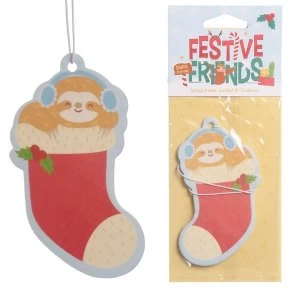 Image of Spiced Orange Festive Friends Christmas Sloth (Pack Of 6) Air Freshener