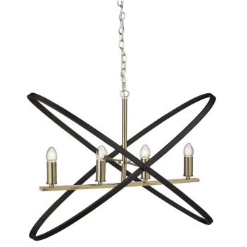 Image of Searchlight Lighting - Searchlight Hoopla - 4 Light Pendant Bronze, Brown, E14