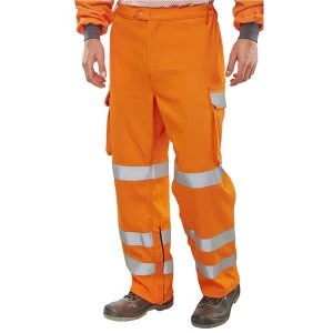 Image of Click Arc Flash Trouser GORT Fire Retardant Hi Vis Orange 36 Tall Ref