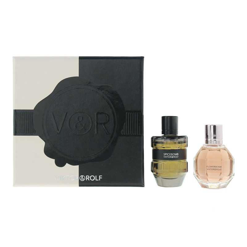 Image of Viktor & Rolf Gift Set 7ml FlowerBomb Eau de Parfum + 7ml Spicebomb EDT