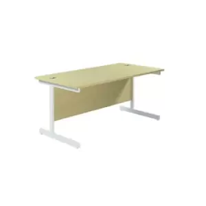 Image of 1600 X 800 Single Upright Rectangular Desk Maple-White