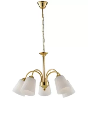 Image of 5 Light Multi Arm Pendant Ceiling Light Gold 14cm