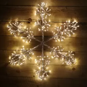 Image of 78cm Warm White 336 LED Window Snowflake Silhouette