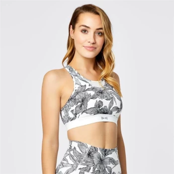 Image of USA Pro Racer Back Sports Bra - Linen Floral