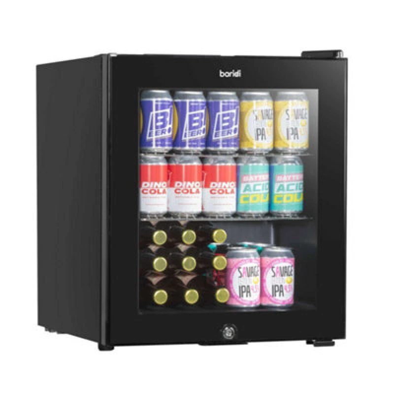 Image of Baridi 50L Drinks Mini Cooler Fridge With LED Light, Black - Dh12