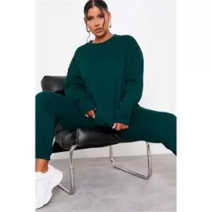 Image of I Saw It First Bottle Green Ultimate Oversized Crew Neck Sweatshirt - Green