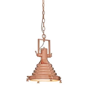 Image of Premier Housewares Lexington Small Copper Pendant Light
