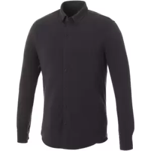 Image of Elevate Mens Bigelow Long Sleeve Pique Shirt (S) (Storm Grey)