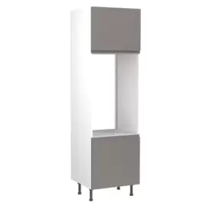 Image of KitchenKIT J-Pull 60cm Double Oven Unit- Gloss Dust Grey
