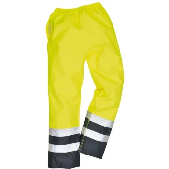 Image of S486YERL - sz L Hi-Vis Two Tone Traffic Trousers - Yellow - Portwest
