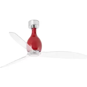 Image of Faro Mini - Medium Ceiling Fan with / without Light Clear, Red Gloss