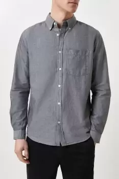Image of Charcoal Long Sleeve Pocket Oxford Shirt