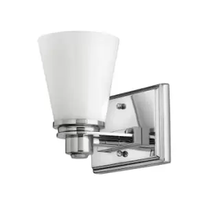 Image of IP44 Wall Light Cased Opal Glass Cast Detailing Polished Chrome LED G9 3.5W