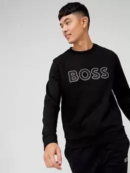 Image of BOSS Salbo Logo Sweatshirt - Black Size M Men