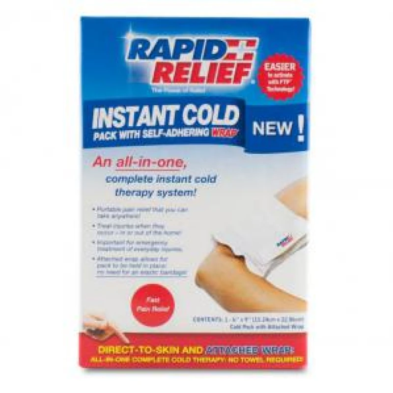 Image of Rapid Aid Instant Cold Pack C / W Self Adhering Wrap 5???X9??? Retail Box