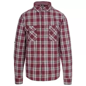 Image of Trespass Mens Shottery Shirt (S) (Merlot Check)
