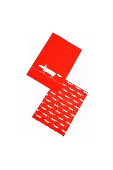 Image of Mr Fox Set of 2 Tea Towels Red