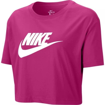 Image of Nike NSW Essential Crop T-Shirt - Pink, Size S, Women