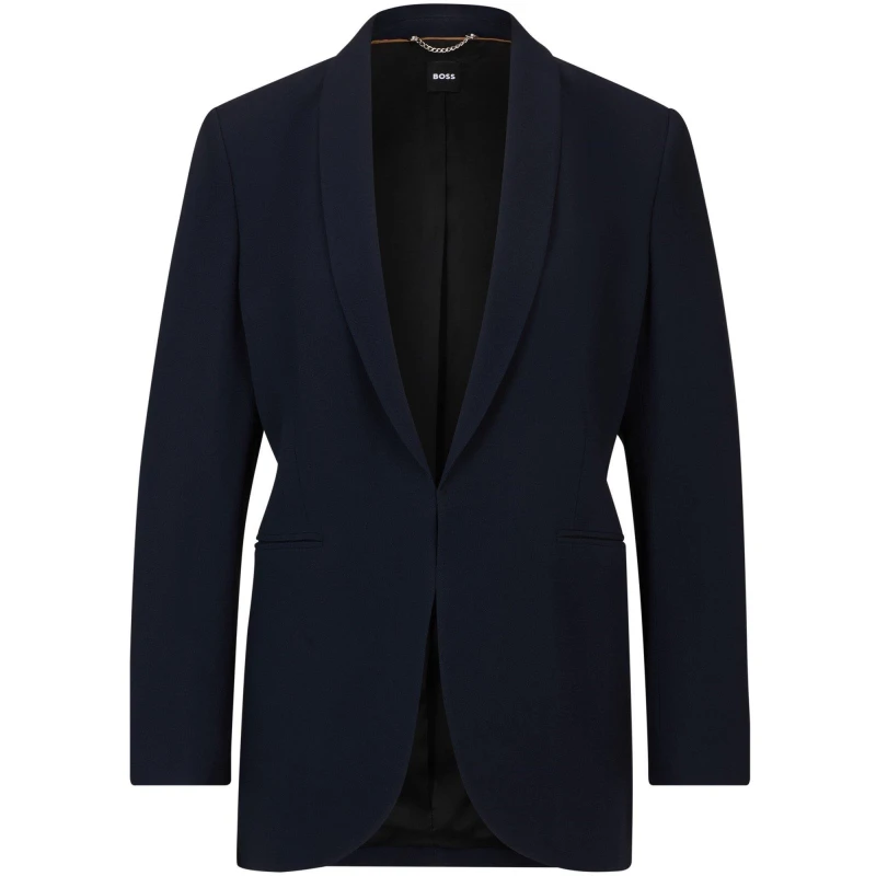 Image of Boss Womens Jirea Tailored Formal Jacket Dark Blue female 6 (XS)