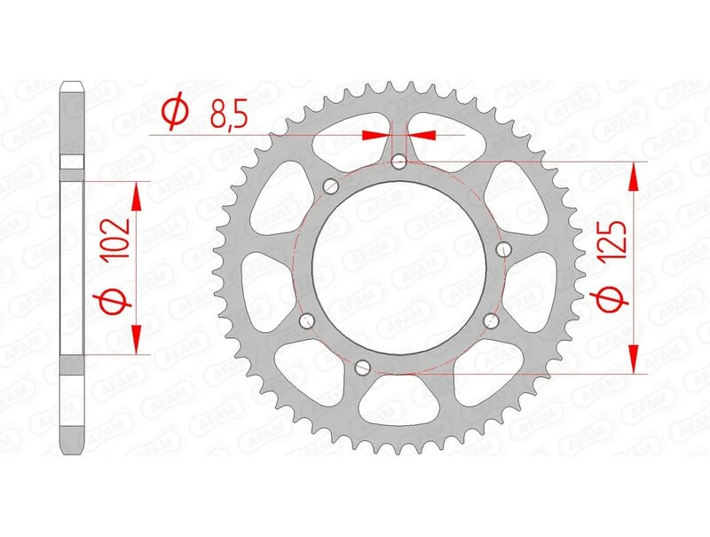 Image of AFAM Steel Standard Rear Sprocket 41100 - 420