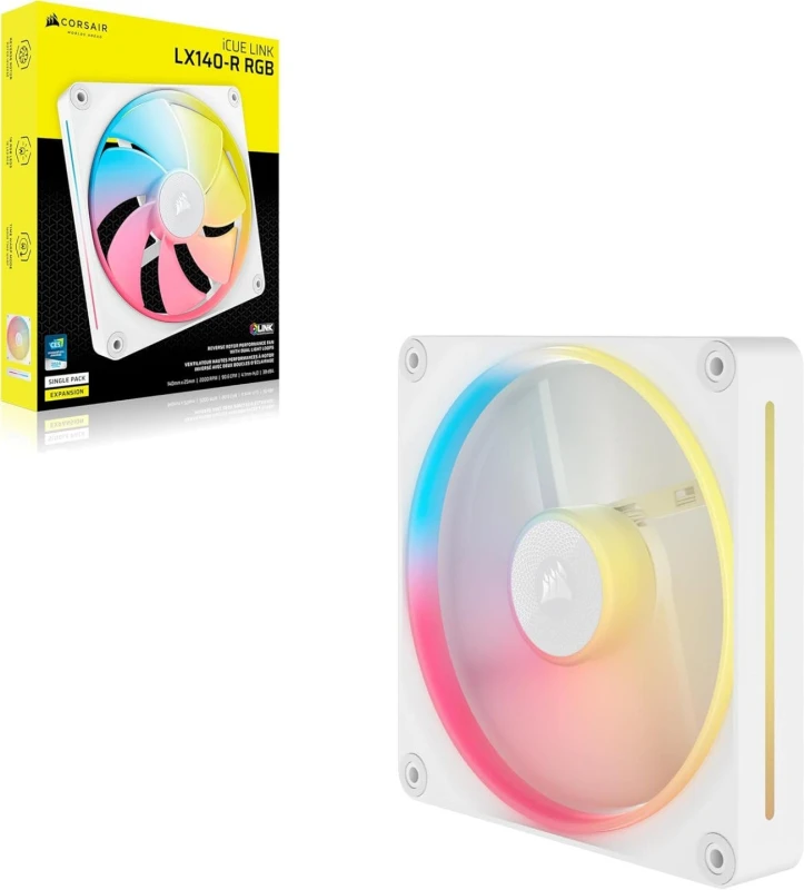 Image of CORSAIR LX140-R RGB 140mm PWM Reverse Fan - White