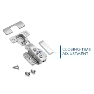 Image of GTV Soft Close Half Overlay 35mm Cabinet Door Hinge Closing Time Adjustment, Pac