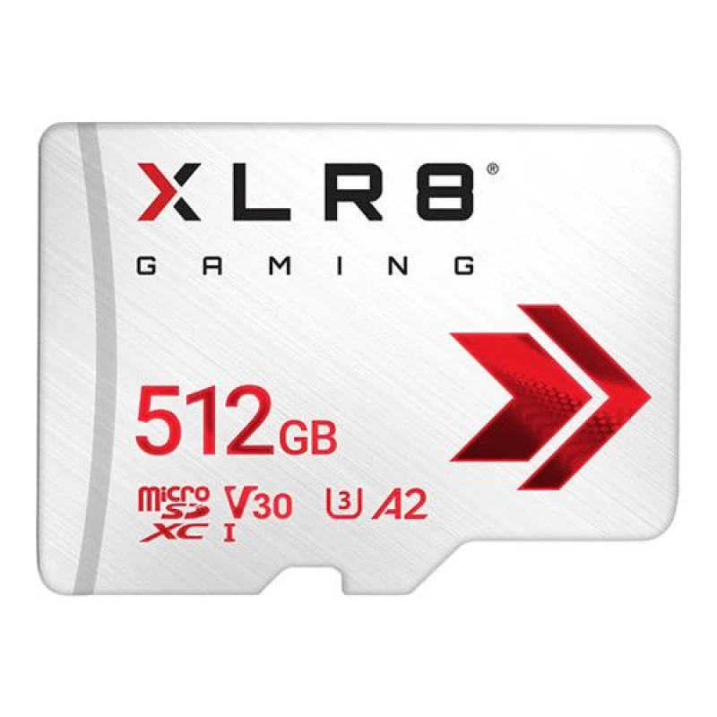 Image of PNY XLR8 512GB UHS-I Gaming Class 10 U3 V30 MicroSDXC Memory Card EXR8PN10400135