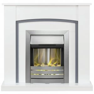 Image of Adam Chilton Electric Fire Suite with Helios - White