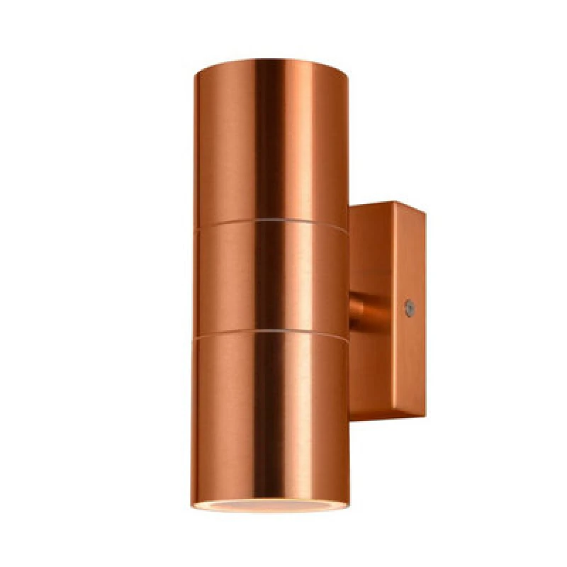 Image of Luminosa Lighting Luminosa Leto 2 Light Outdoor Up Down Wall Lamp Copper Ip65