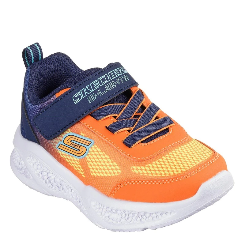 Image of Skechers Lighted Gore & Strap Sneaker W Mult Light Up Trainers Boys Orange/Navy male C5 (22)