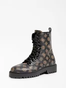 Image of Guess Oxana 4G Logo Peony Combat Boot
