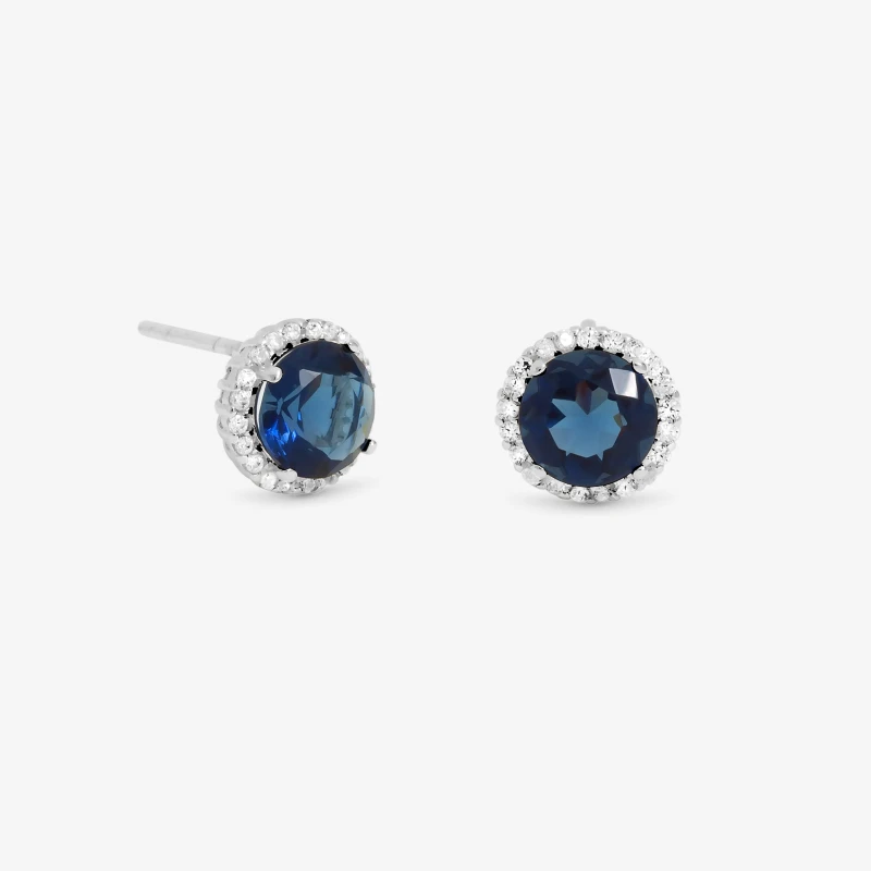 Image of Simply Silver Sterling Silver 925 Cubic Zirconia Halo Studs Stud Earrings One Size Silver 39914011000