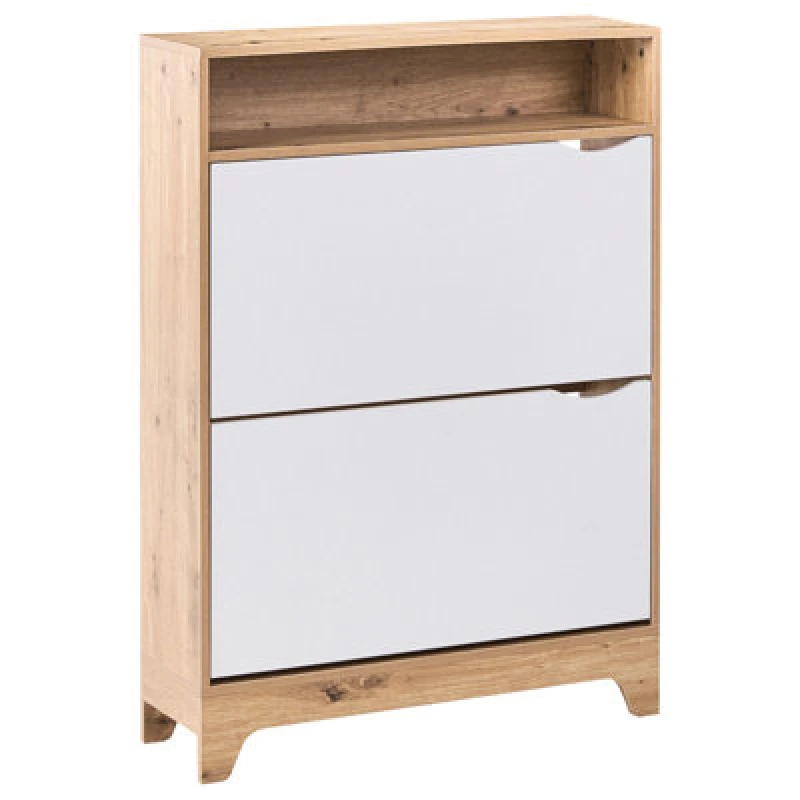 Image of Beliani Shoe Storage Cabinet Gatton Light Brown