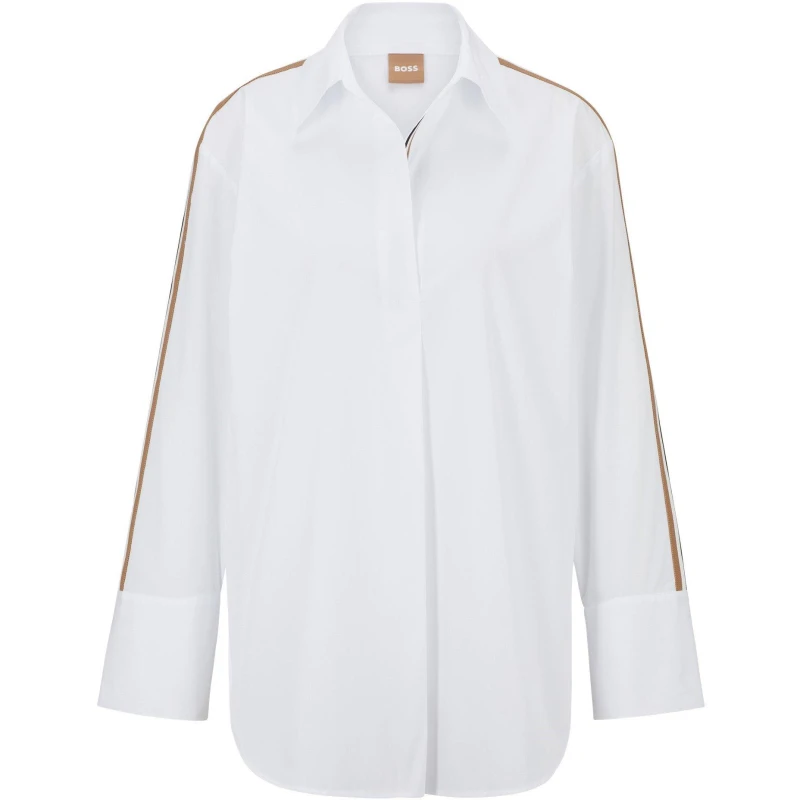 Image of Boss Womens Bicona Long-Sleeve Blouse White female 4 (XXS)