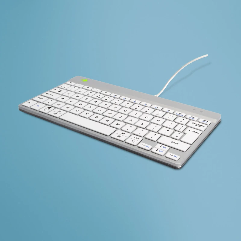 Image of R-Go Tools R-Go Tools Ergonomic keyboard R-Go Compact Break, compact keyboard with break software, QWERTY (UK), wired, white RGOCOUKWDWH