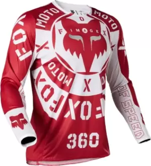 Image of FOX 360 Nobyl Motocross Jersey, white-red, Size XL, white-red, Size XL