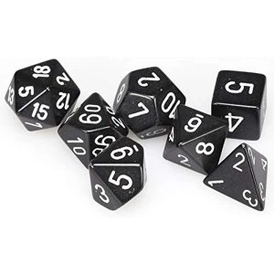 Image of Chessex Opaque Poly 7 Set: Black/White