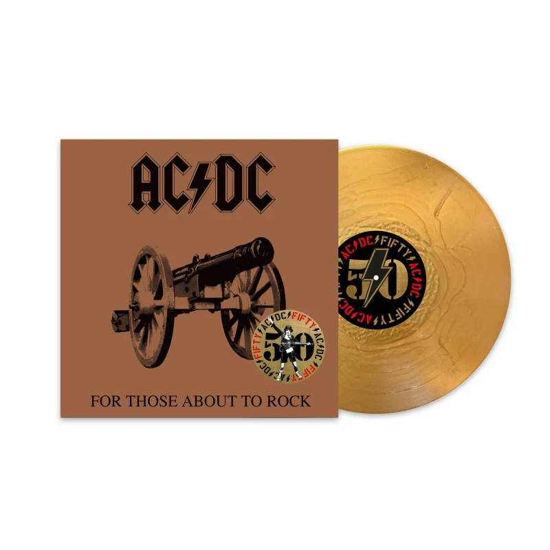 Image of AC/DC For Those About To Rock [Special 50th Anniversary Edition Gold Vinyl] Vinyl LP Black unisex