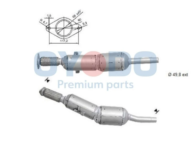 Image of Oyodo 20N0016-OYO Particulate Filter with mounting parts Soot-/ Particle Filter,exhaust system (1256)