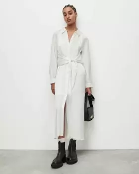 Image of AllSaints Clanetta Midi Shirt Dress