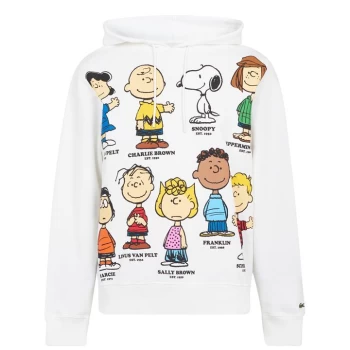 Image of Lacoste Peanuts All Over Print Hoodie - White 001