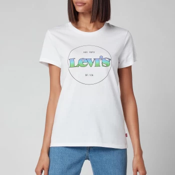 Image of Levis Womens The Perfect T-Shirt - Circle Logo Gradient White - M