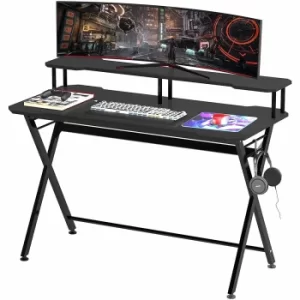 Image of Ashley Gaming Desk with Monitor Shelf, black