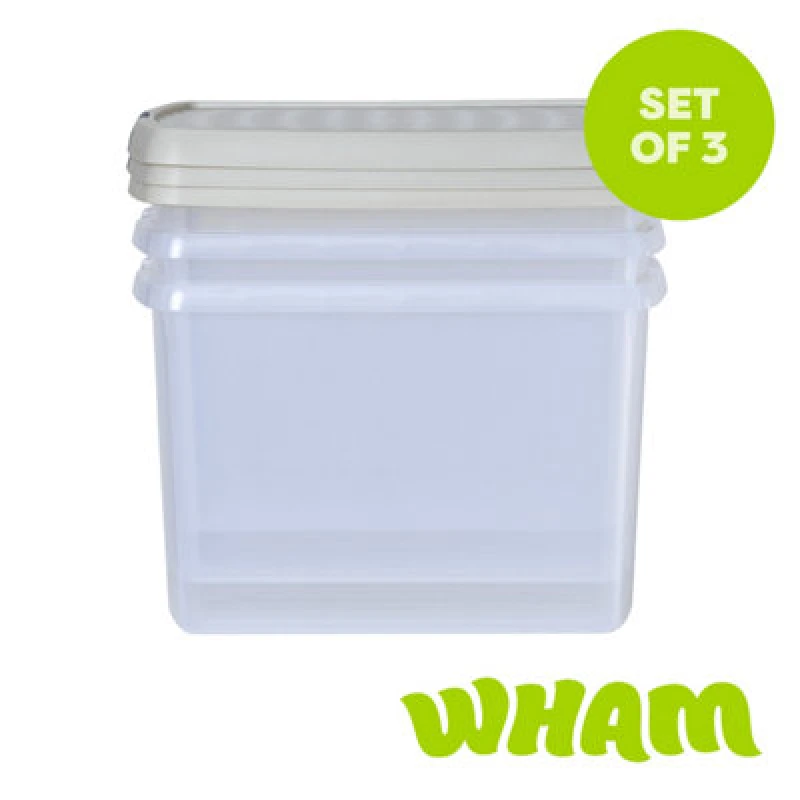Image of Wham Clip 8.02 21.5L Rectangular Box & Lid Clear/Stone/Slate Gray 20014/3