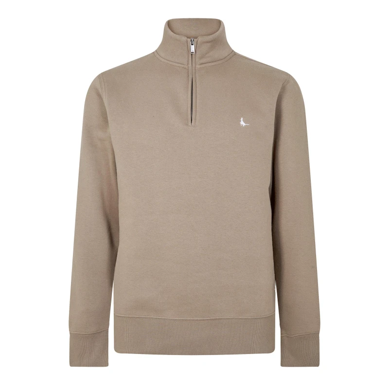 Image of Jack Wills Jack Barchester Quarter Zip Sweatshirt Fawn male S