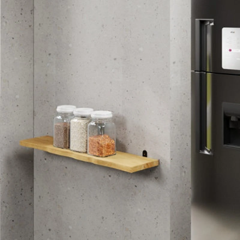 Image of Core Products Chunky Pine Shelf Kit 90Cm - Wavy Live Edge Wall Display, Metal L Brackets, Antique Wax Finish