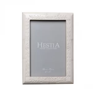 Image of Hestia Global Artisan Floral Carved Photo Frame 4" x 6"