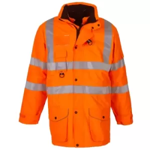 Image of Yoko Hi Vis Multi-Function Breathable & Waterproof 7-In-1 Jacket (Pack of 2) (L) (Hi Vis Orange)