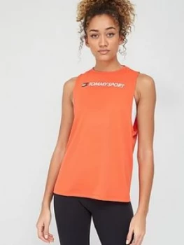 Image of Tommy Hilfiger Performance Tank Top Logo - Coral